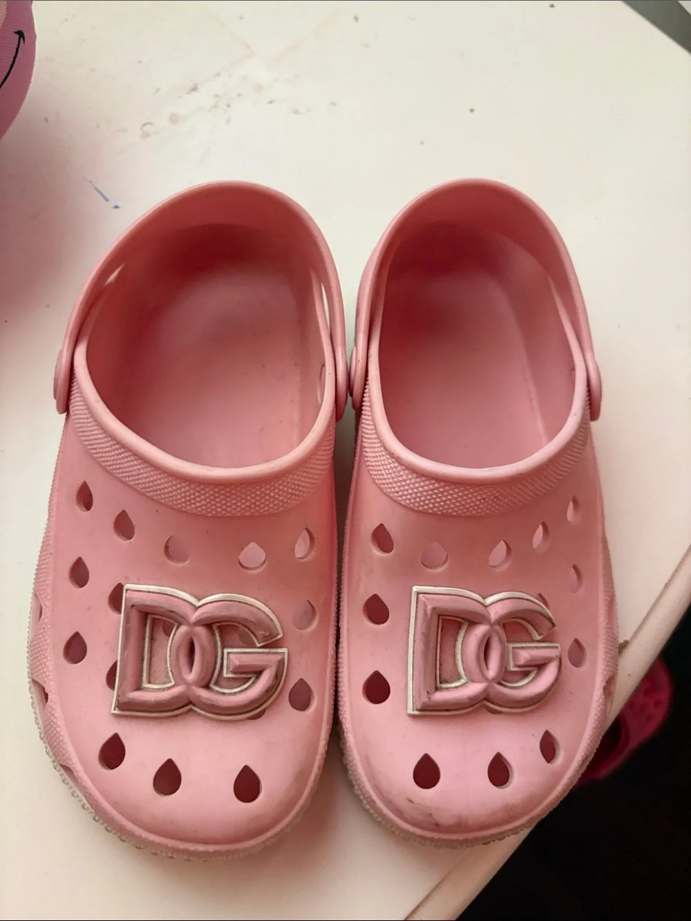 Dolce & Gabbana Kids Pink Slip-On Clogs with DG Emblem